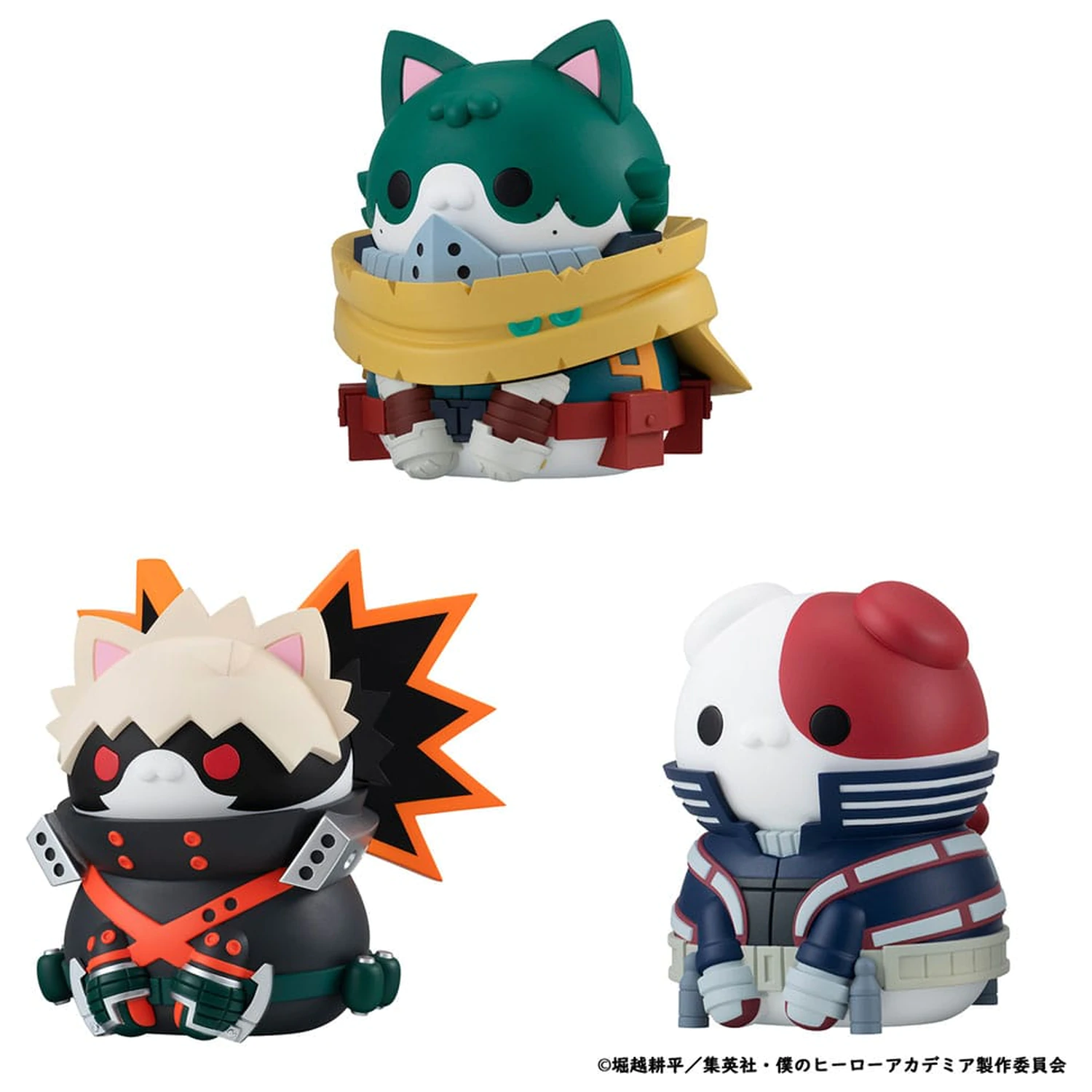 My Hero Academia Mega Cat Project Nyanto! The Big Heroaca Cats Series Trading figurica 3-paket Izuku Midoriya & Katsuki Bakugo & Shoto Todoroki 12 cm fotografija proizvoda