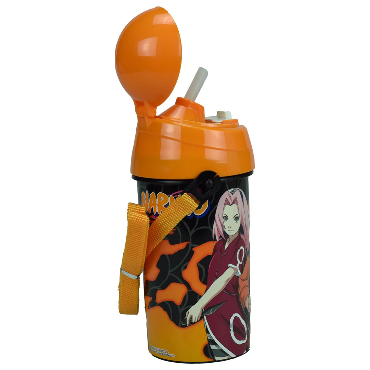 Naruto Fire plastična boca za vodu sa slamkom i vješalicom 500 ml fotografija proizvoda