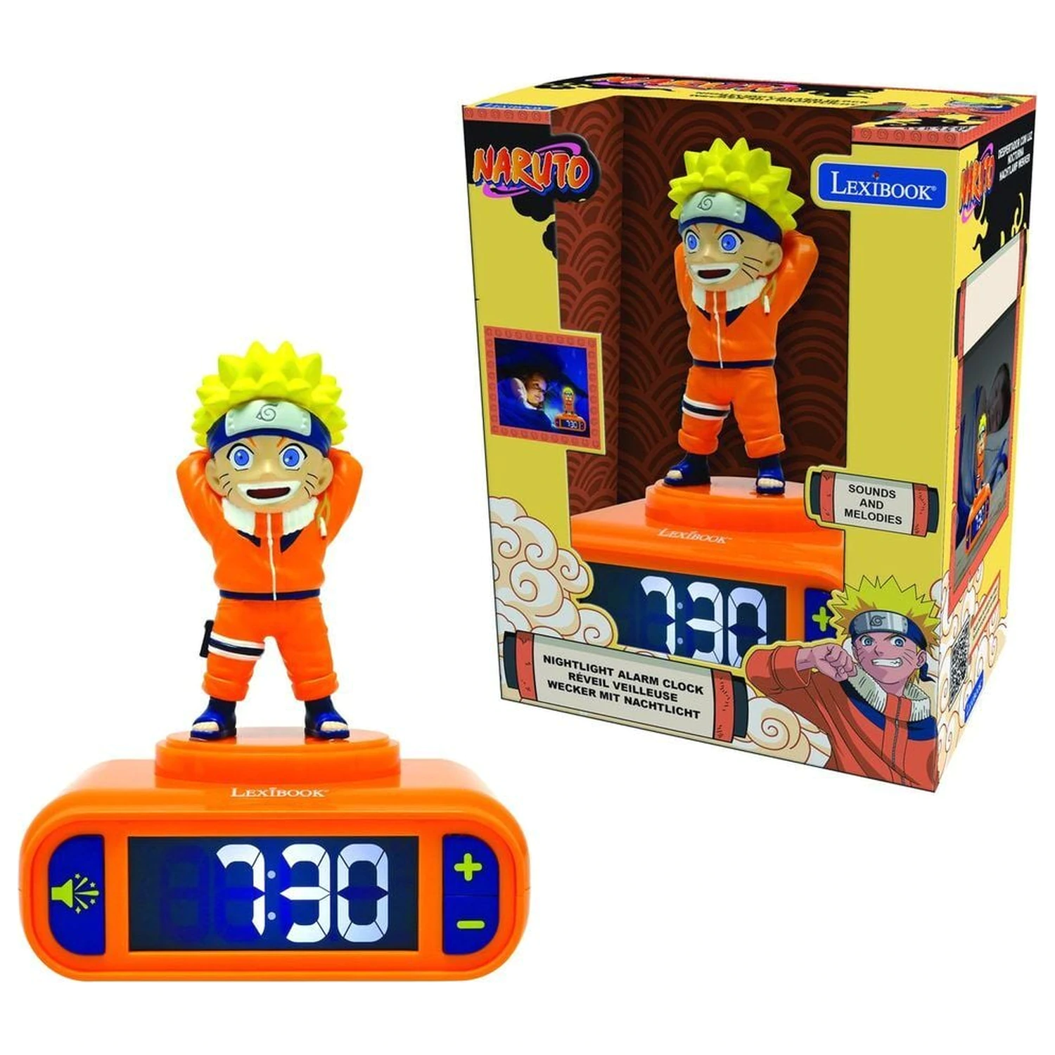 Naruto Shippuden digitalna budilica s 3D noćnim svjetlom fotografija proizvoda