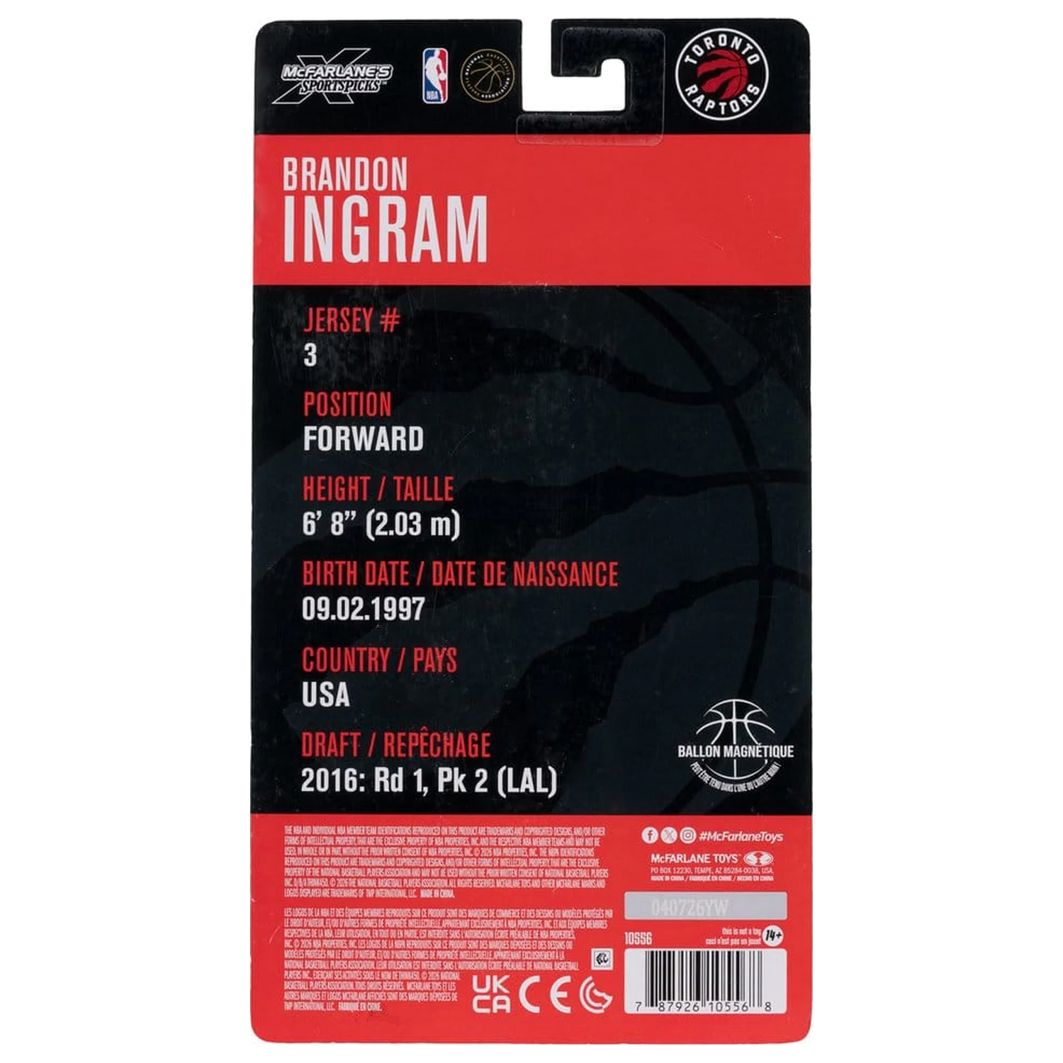 NBA SportsPicks Action Figure Brandon Ingram (Toronto Raptors) 16 cm fotografija proizvoda