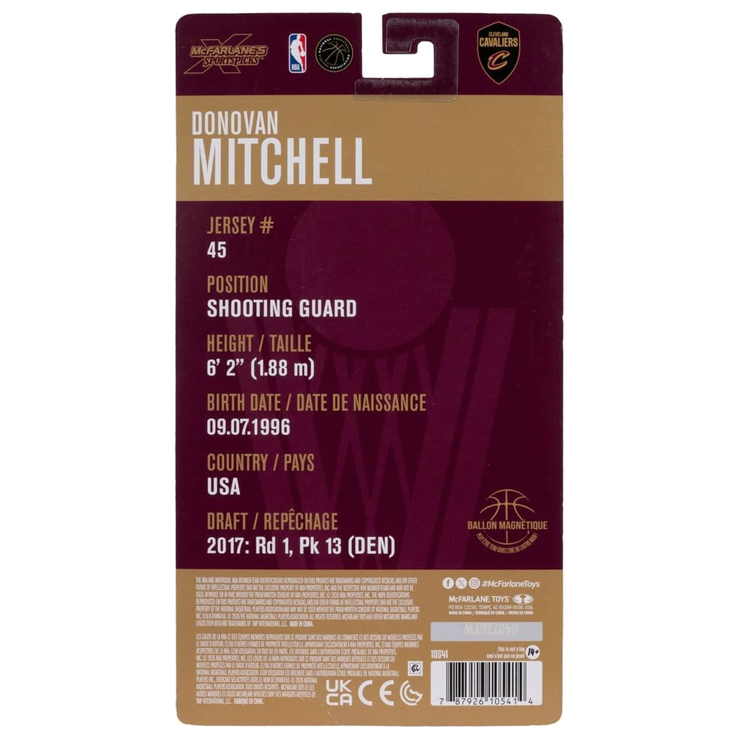 NBA SportsPicks Action Figure Donovan Mitchell (Cleveland Cavaliers) 15 cm fotografija proizvoda