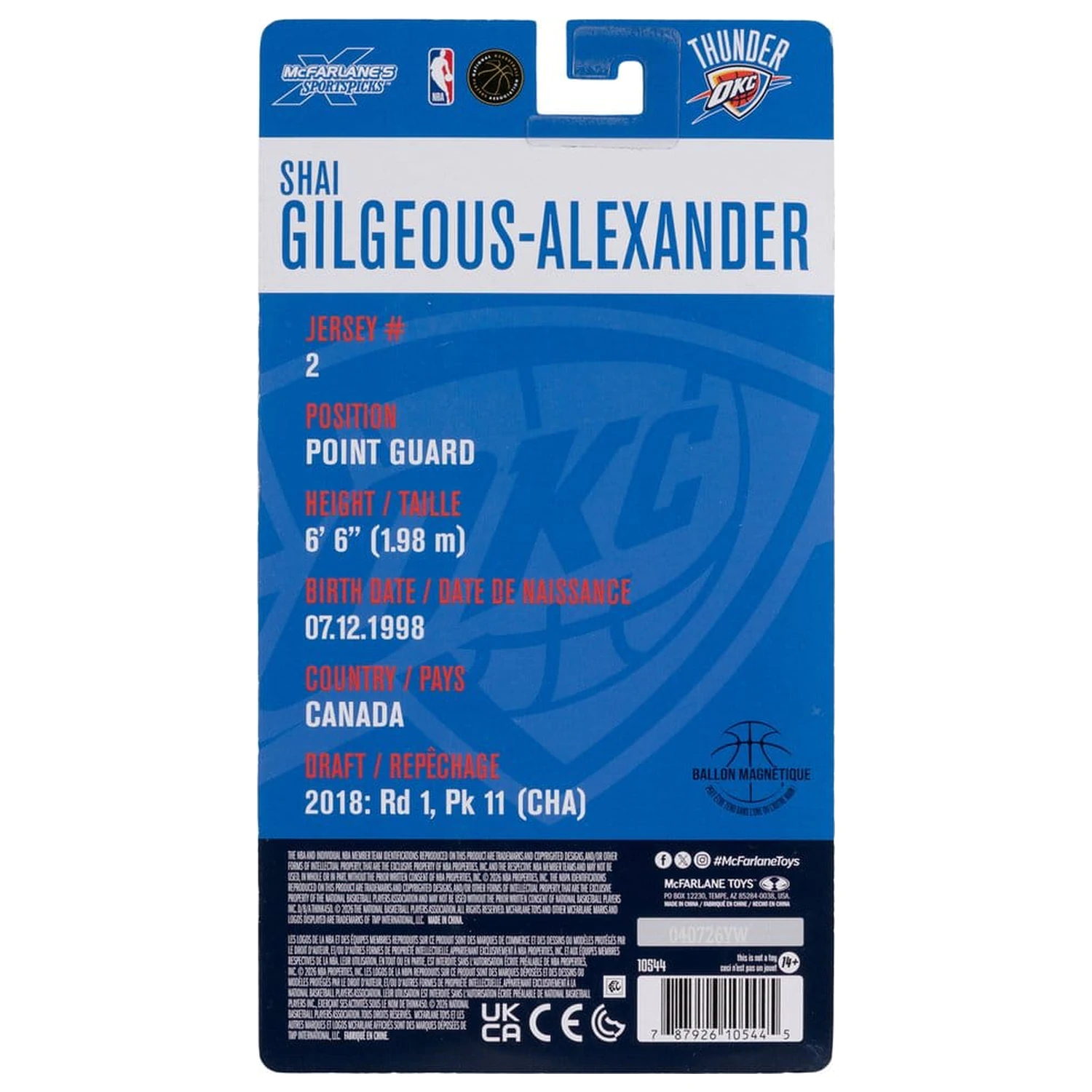 NBA SportsPicks akcijska figura Shai Gilgeous-Alexander (Oklahoma City Thunder) 16 cm fotografija proizvoda