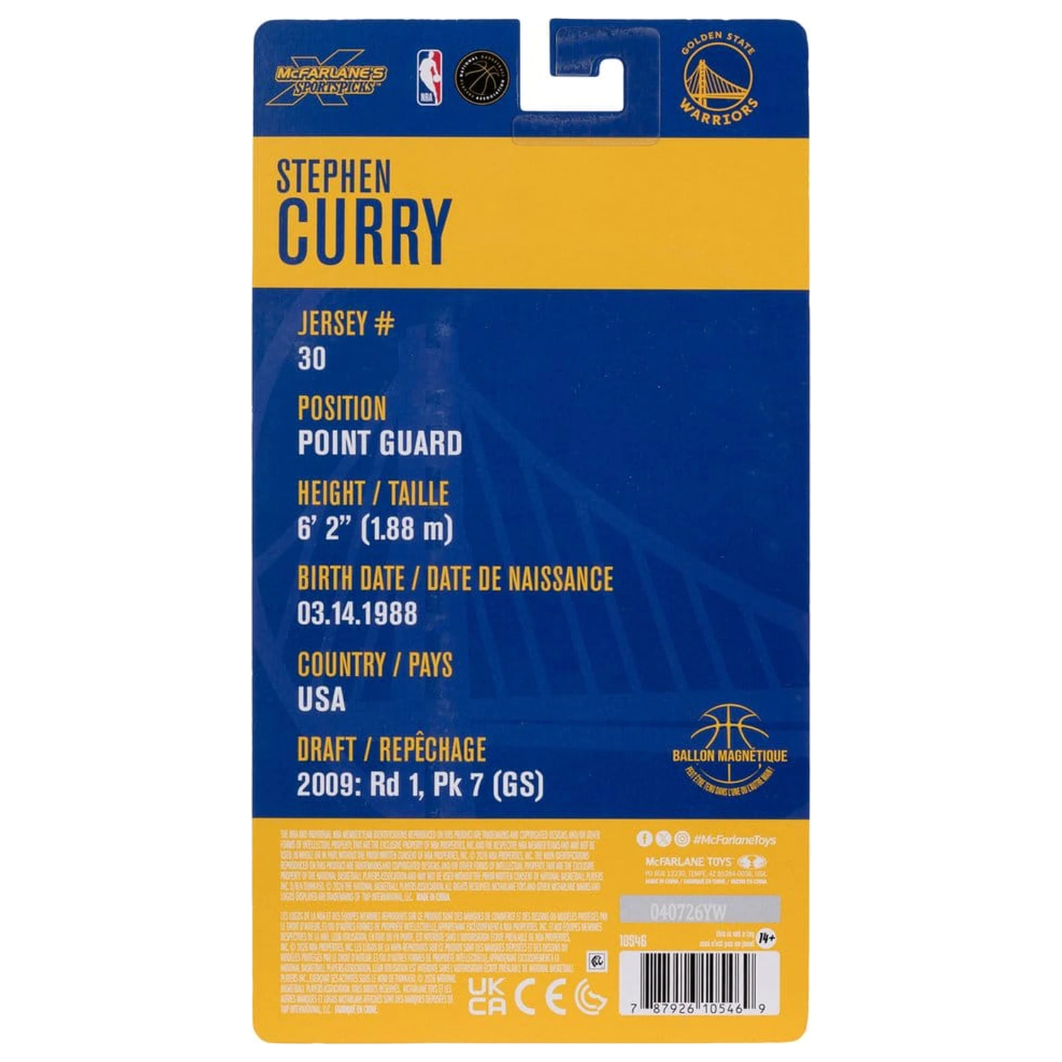 NBA SportsPicks akcijska figura Stephen Curry (Golden State Warriors) 15 cm fotografija proizvoda