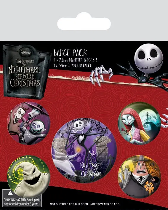 Nightmare Before Christmas Pin-Back Buttons Set od 5 komada Characters fotografija proizvoda