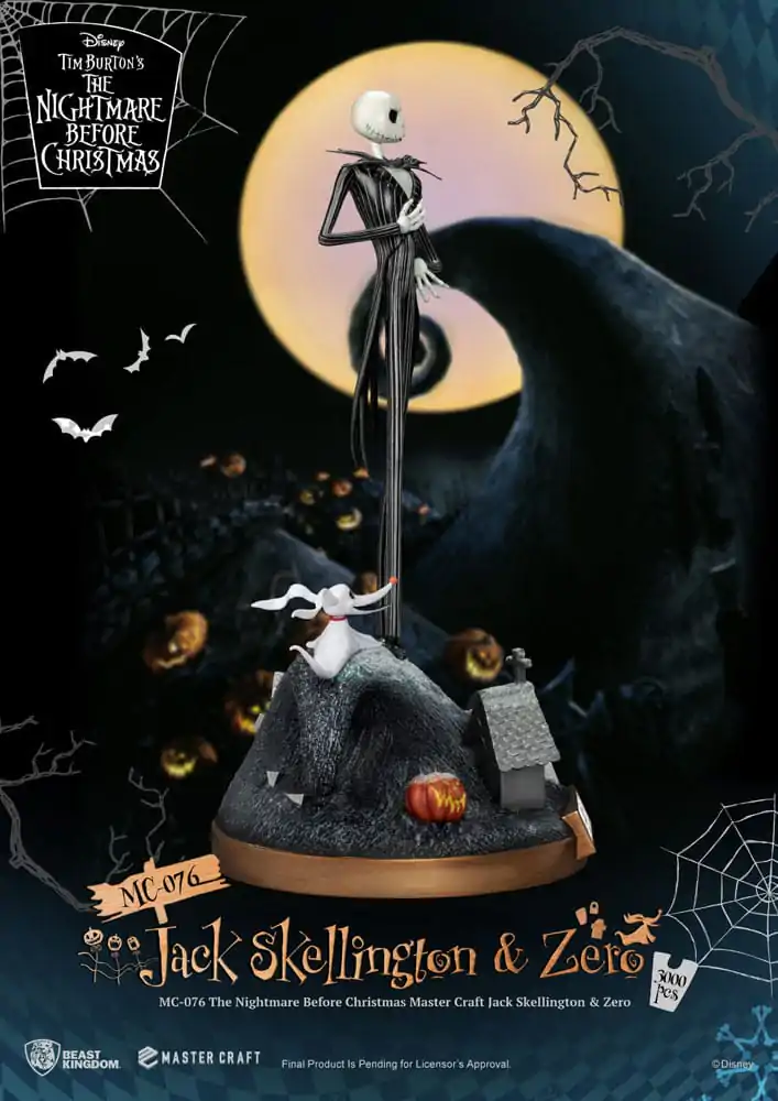 Nightmare before Christmas Master Craft Kip Jack Skellington & Zero 39 cm fotografija proizvoda