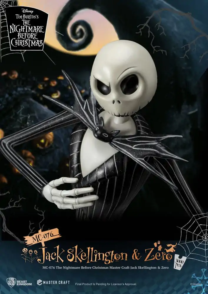 Nightmare before Christmas Master Craft Kip Jack Skellington & Zero 39 cm fotografija proizvoda