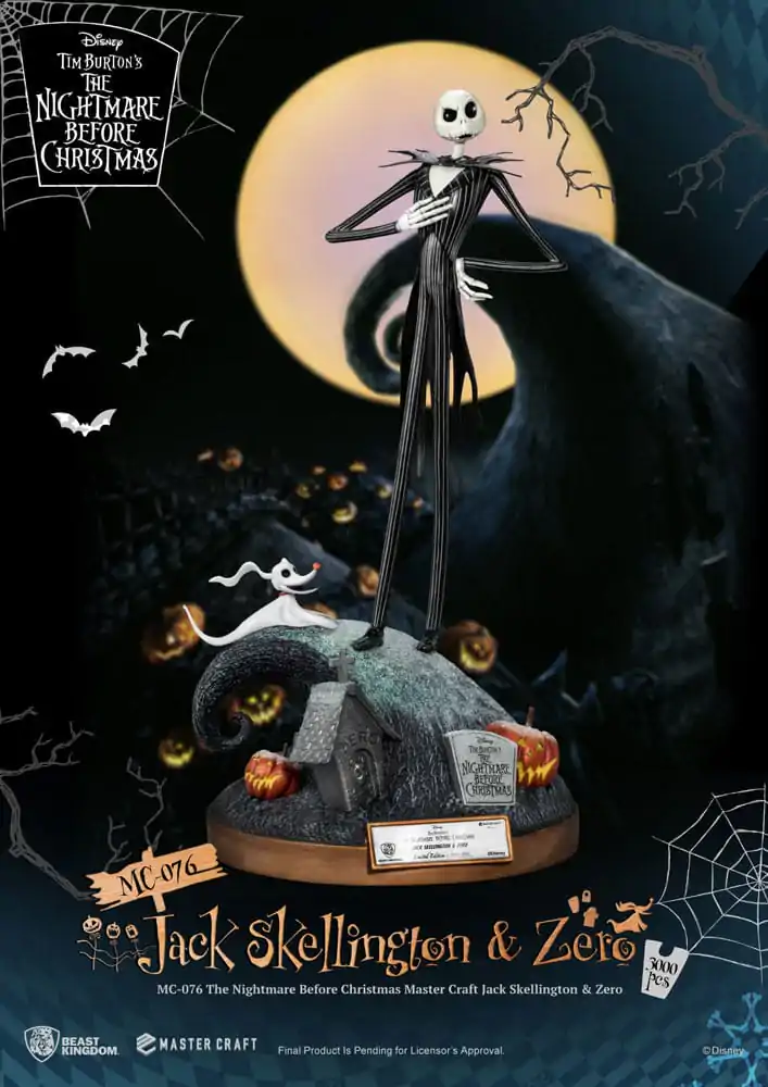 Nightmare before Christmas Master Craft Kip Jack Skellington & Zero 39 cm fotografija proizvoda