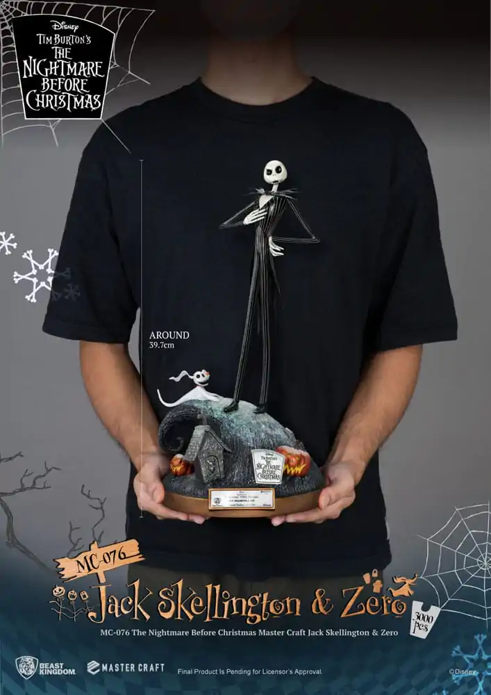 Nightmare before Christmas Master Craft Kip Jack Skellington & Zero 39 cm fotografija proizvoda