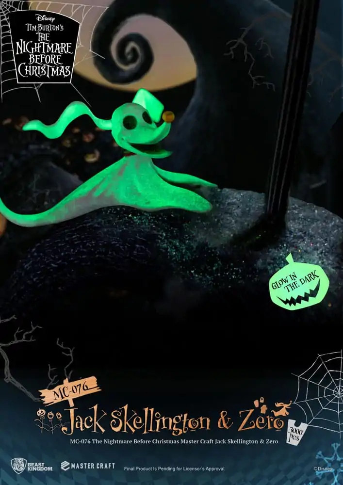 Nightmare before Christmas Master Craft Kip Jack Skellington & Zero 39 cm fotografija proizvoda