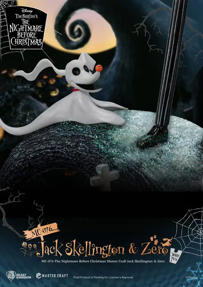 Nightmare before Christmas Master Craft Kip Jack Skellington & Zero 39 cm fotografija proizvoda