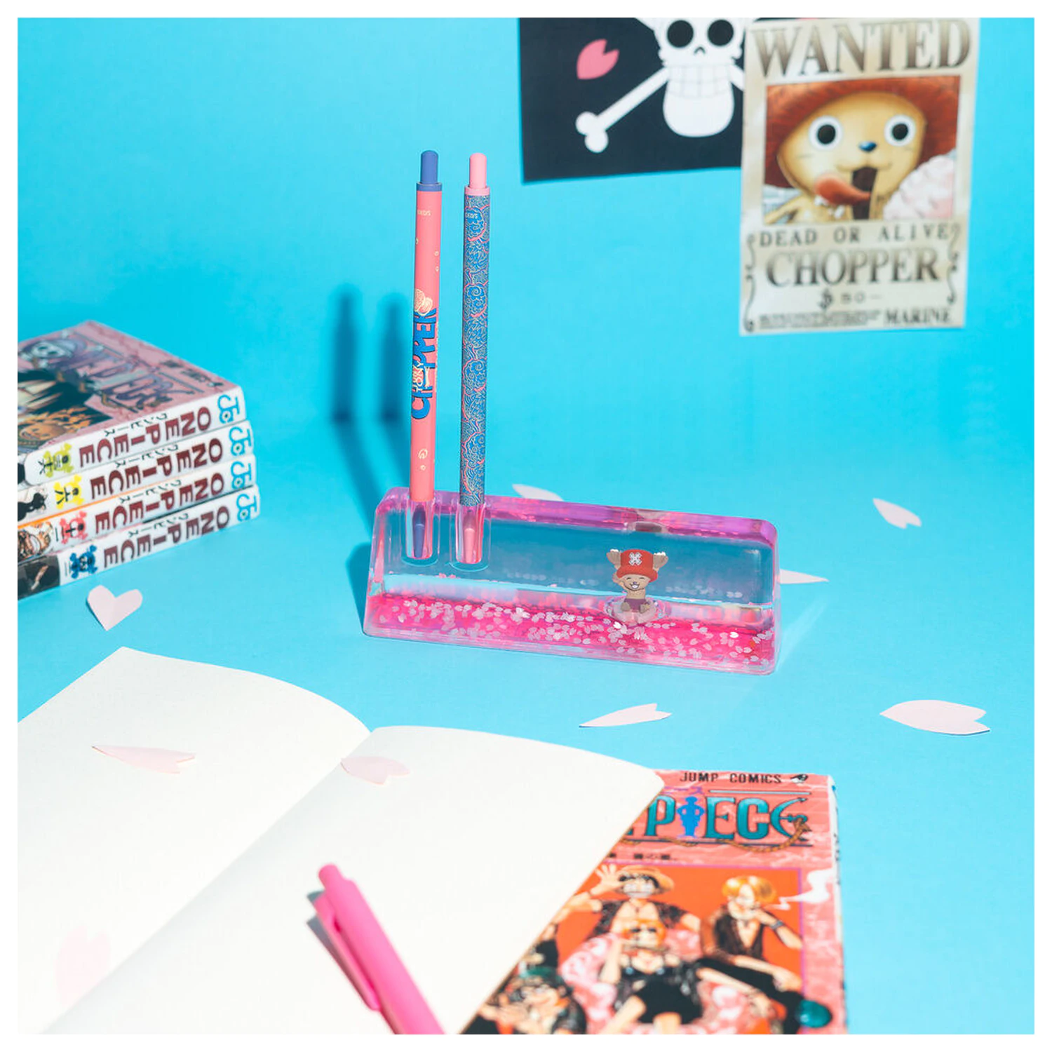 One Piece Chopper set olovka, kemijska olovka i akrilni stalak fotografija proizvoda