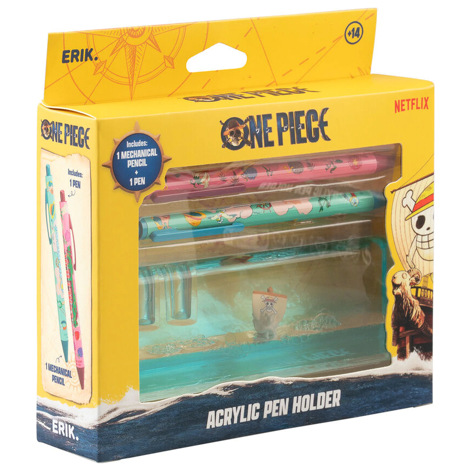 One Piece Going Merry set olovke, kemijske olovke i akrilnog stalka fotografija proizvoda