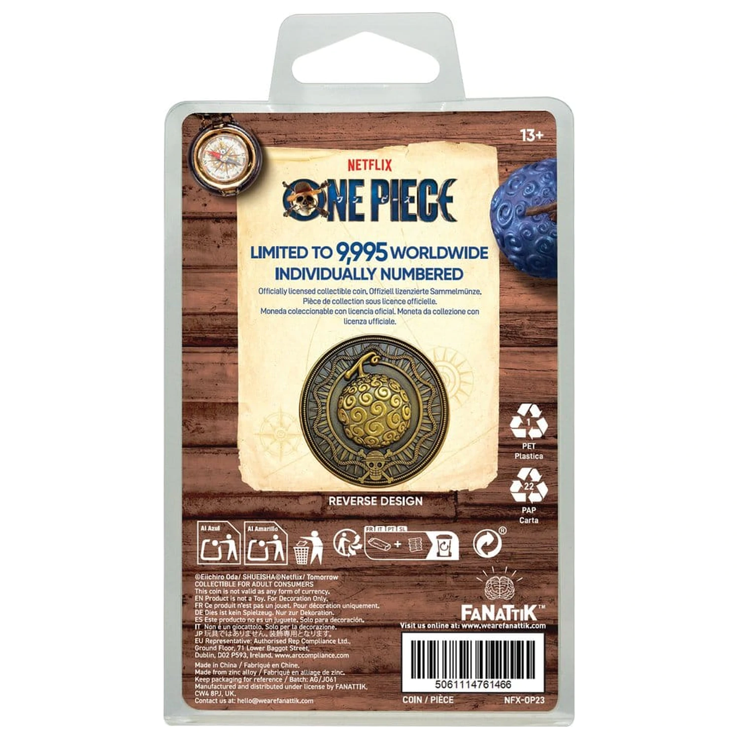 One Piece kolekcionarska kovanica Gum Gum Coin Limited Edition 4 cm fotografija proizvoda