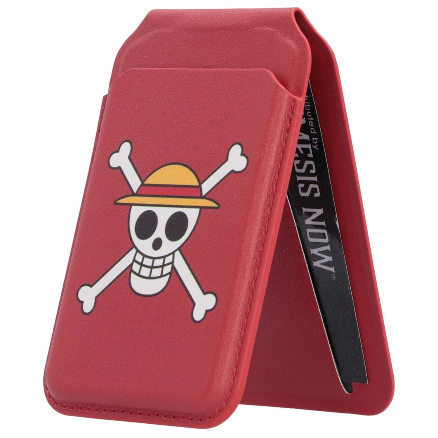 One Piece držač za kartice Luffy Jolly Roger (crveni) 10 cm fotografija proizvoda
