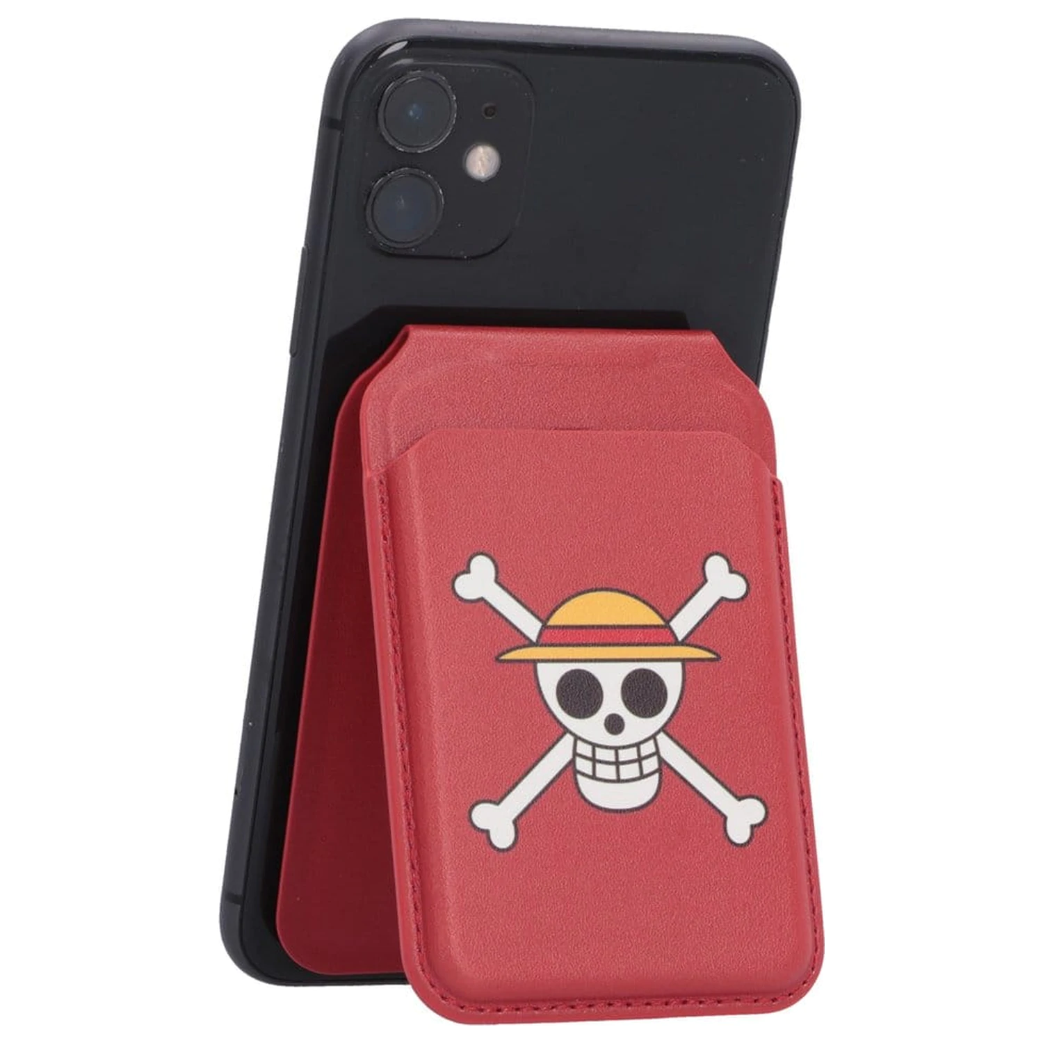 One Piece držač za kartice Luffy Jolly Roger (crveni) 10 cm fotografija proizvoda