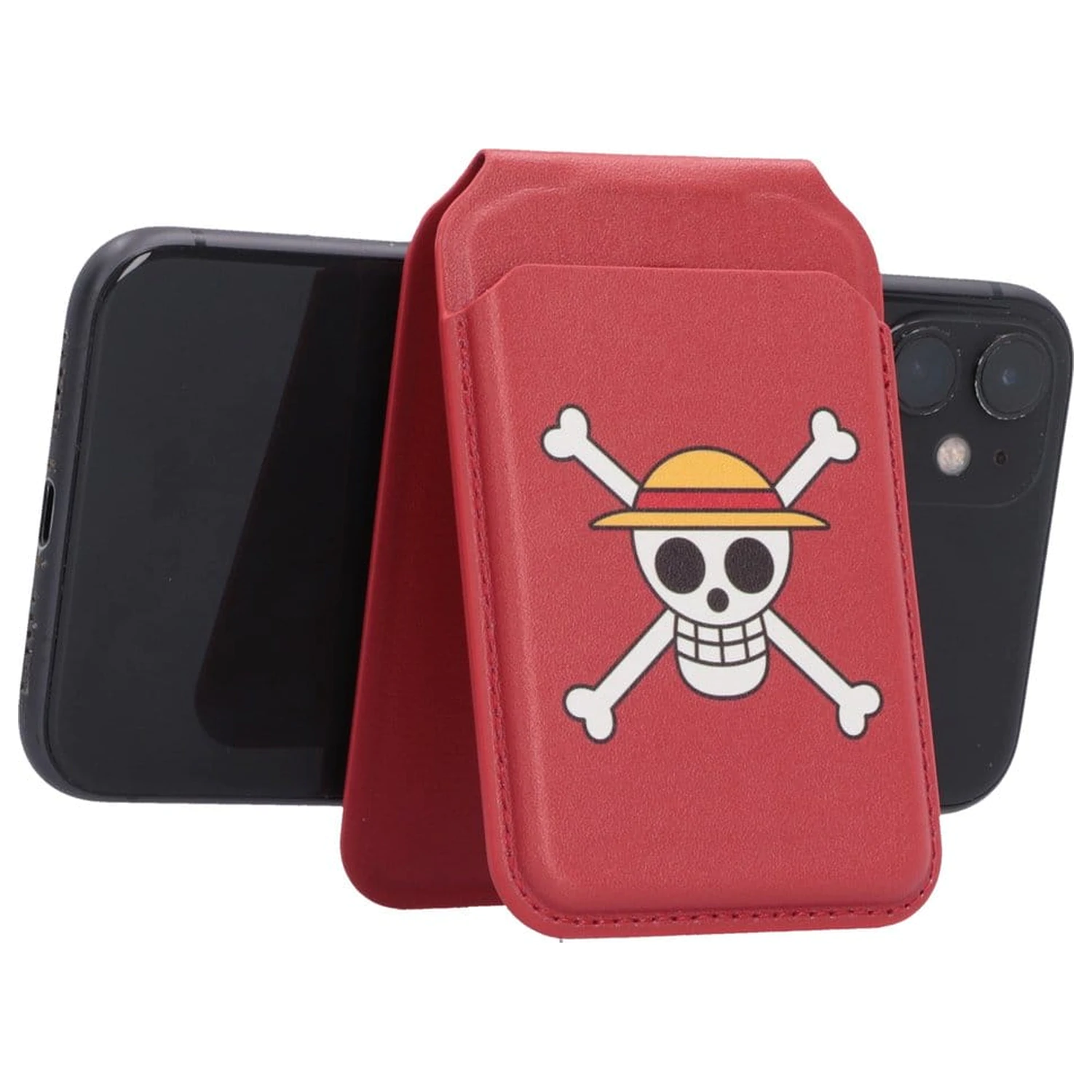One Piece držač za kartice Luffy Jolly Roger (crveni) 10 cm fotografija proizvoda