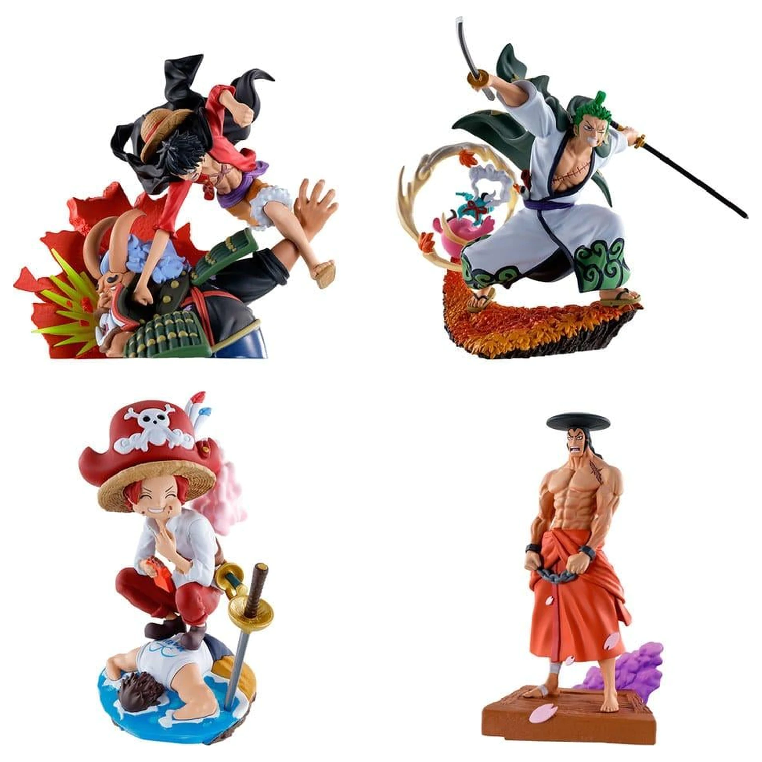 One Piece Logbox Re Birth Wano Kuni Set od 4 figurice Petitrama 9 cm fotografija proizvoda