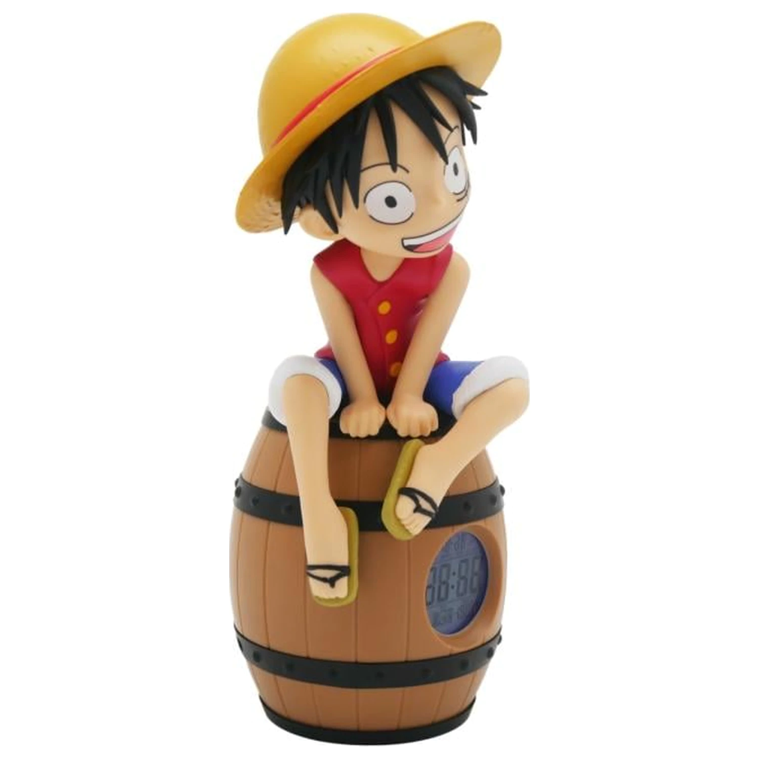 ONE PIECE Luffy na Bačvi LED Svjetleći Alarmni Sat 28 cm fotografija proizvoda