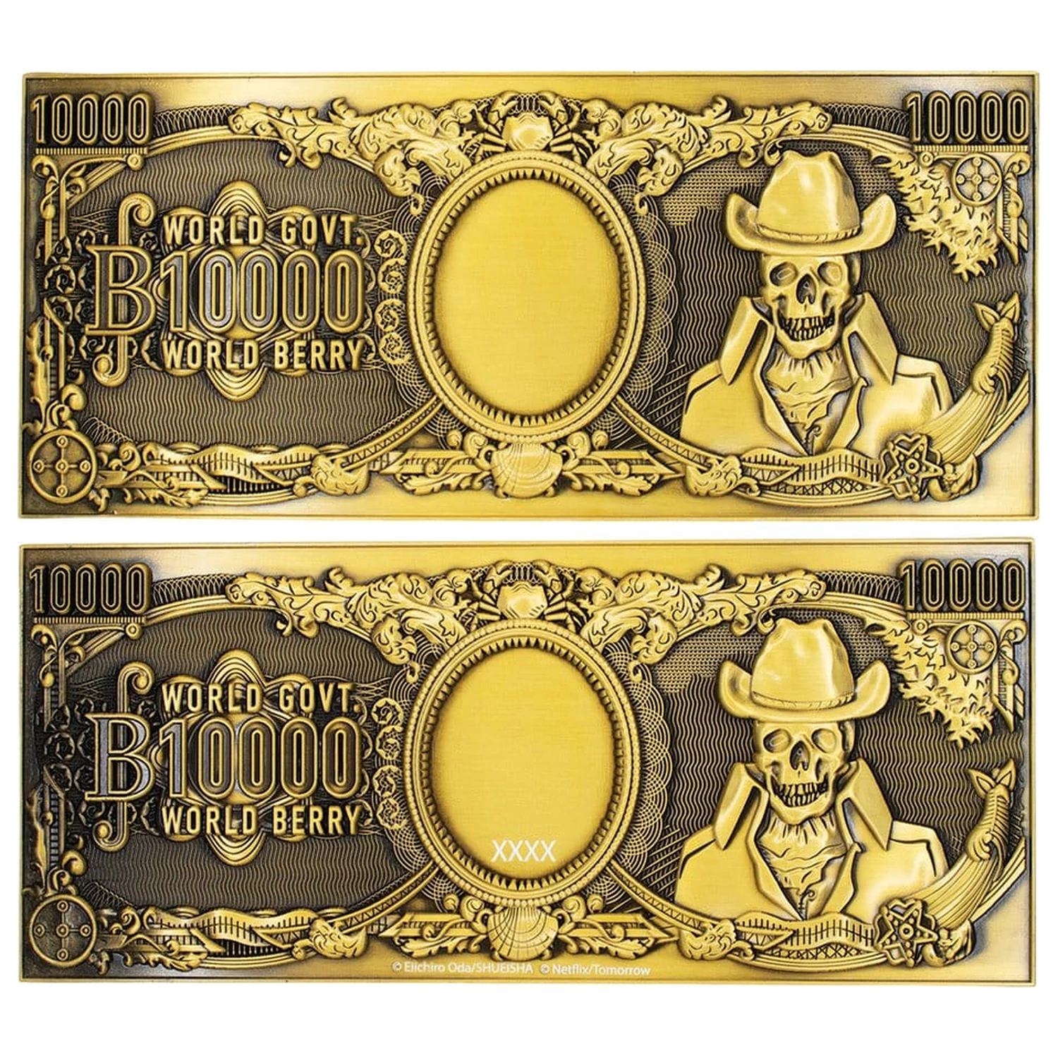 One Piece Replica 10,000 World Berry metalna novčanica 6 x 15 cm fotografija proizvoda