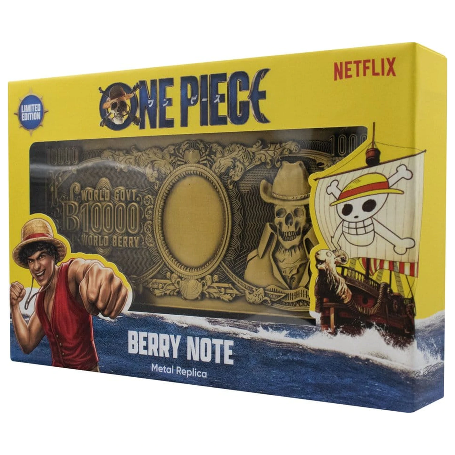 One Piece Replica 10,000 World Berry metalna novčanica 6 x 15 cm fotografija proizvoda