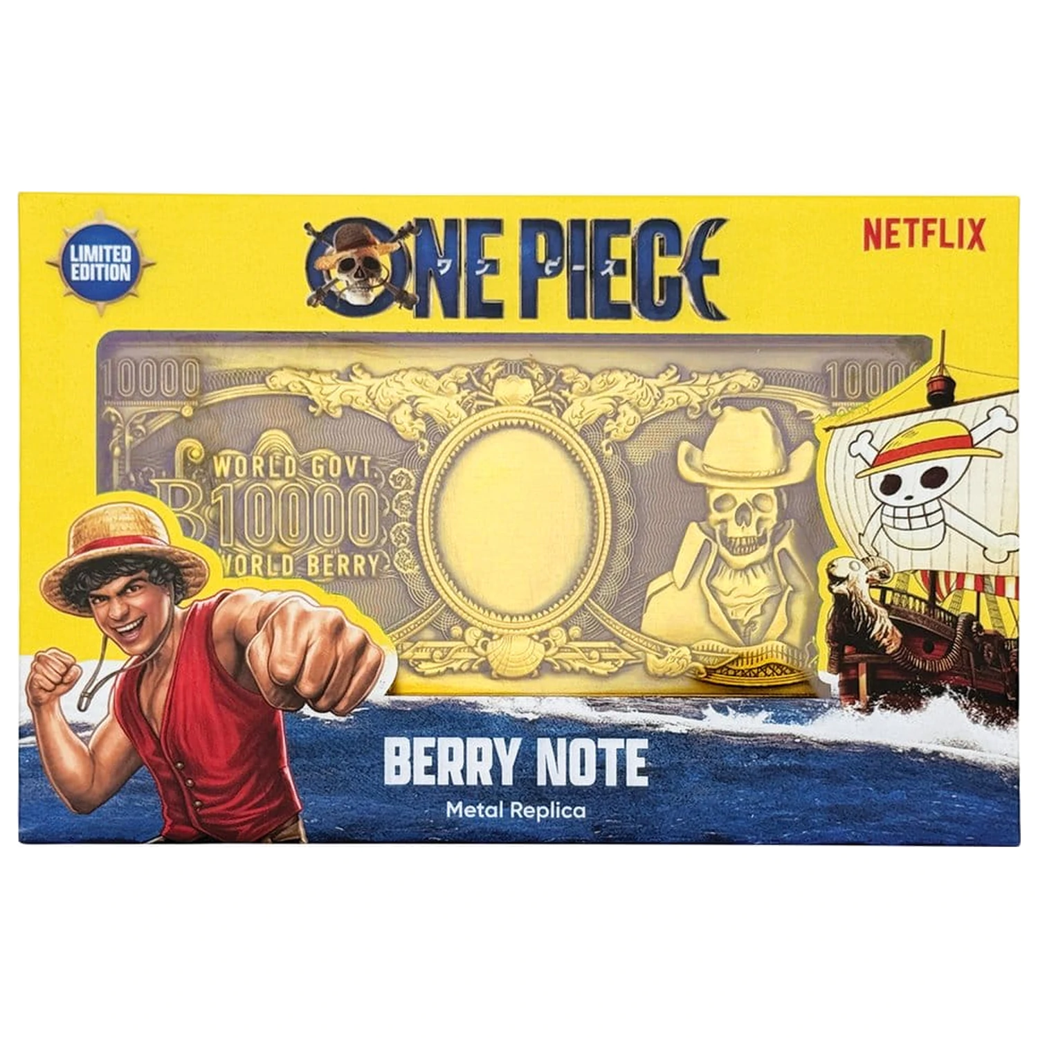 One Piece Replica 10,000 World Berry metalna novčanica 6 x 15 cm fotografija proizvoda