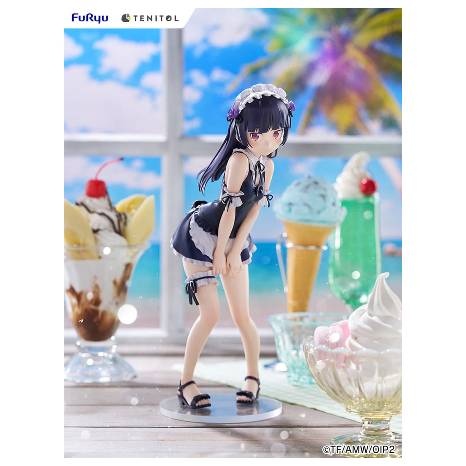 Ore no Imouto ga Konna ni Kawaii Wake ga Nai. Tenitol Tall PVC kip Kuroneko swimsuits maid Ver. 27 cm fotografija proizvoda