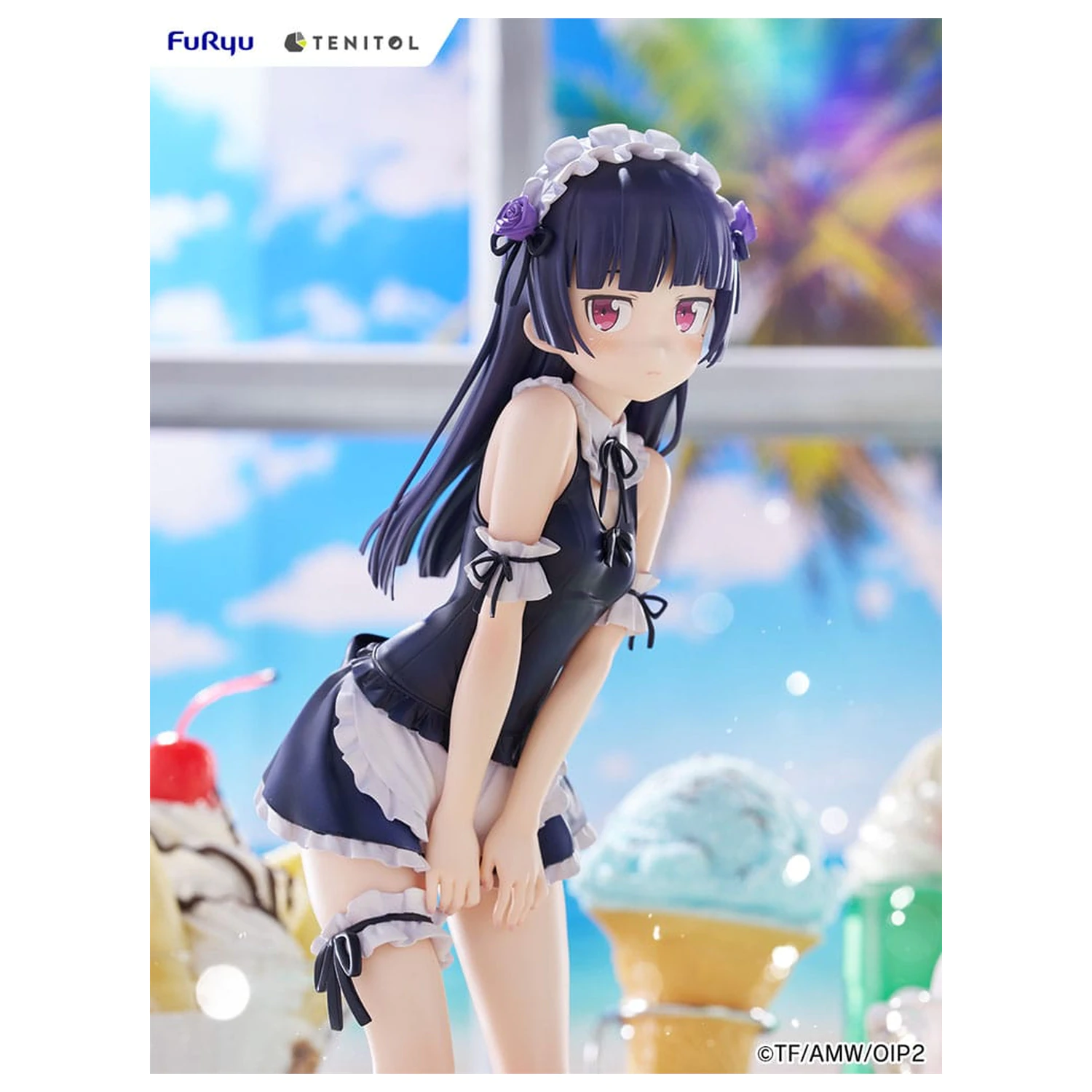 Ore no Imouto ga Konna ni Kawaii Wake ga Nai. Tenitol Tall PVC kip Kuroneko swimsuits maid Ver. 27 cm fotografija proizvoda