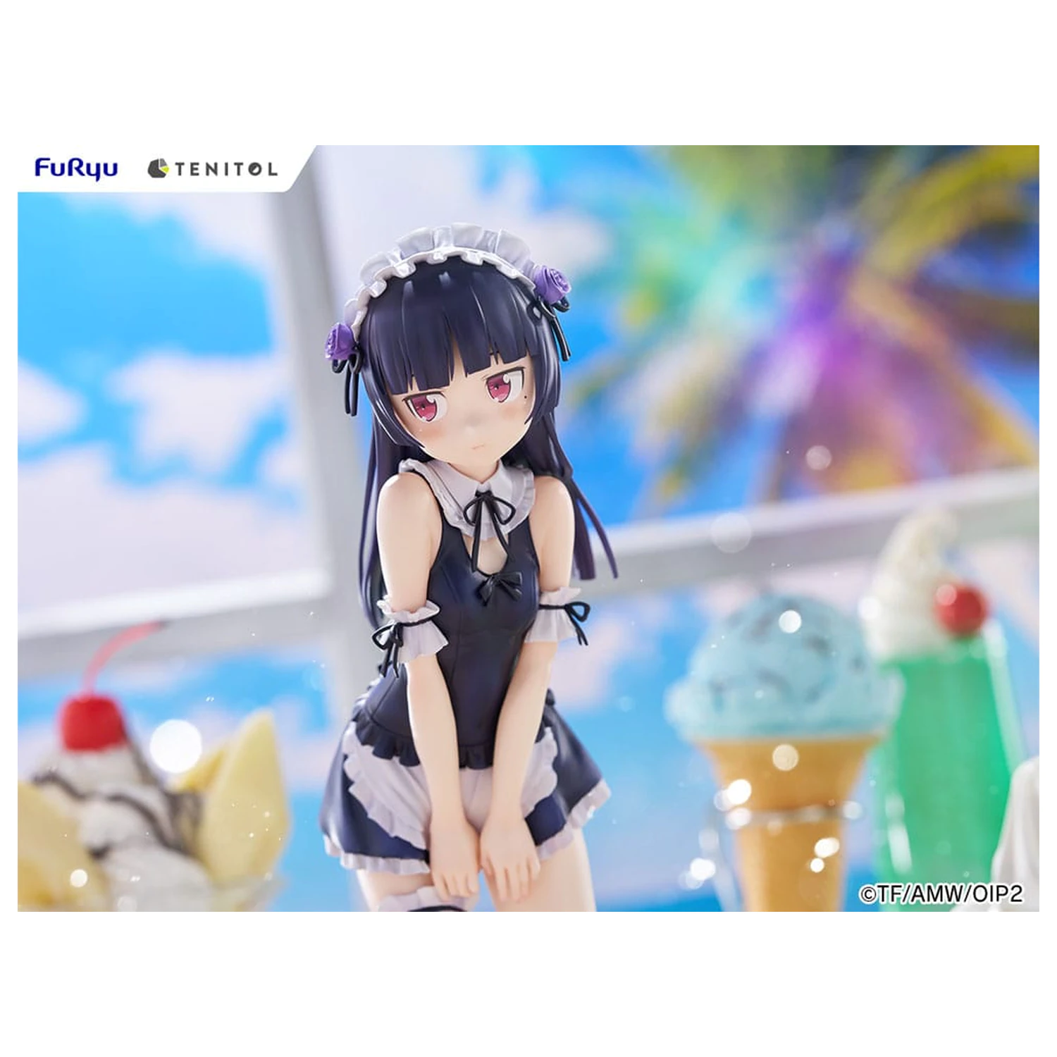 Ore no Imouto ga Konna ni Kawaii Wake ga Nai. Tenitol Tall PVC kip Kuroneko swimsuits maid Ver. 27 cm fotografija proizvoda