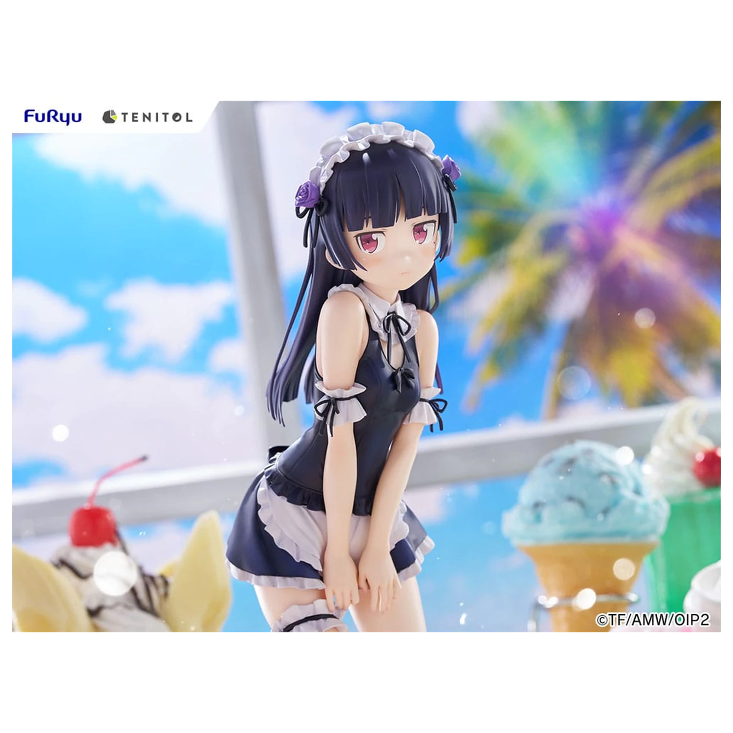 Ore no Imouto ga Konna ni Kawaii Wake ga Nai. Tenitol Tall PVC kip Kuroneko swimsuits maid Ver. 27 cm fotografija proizvoda