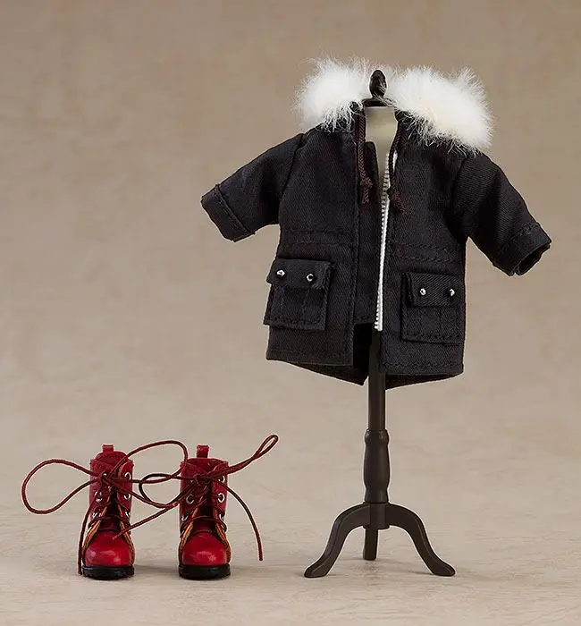 Original Character Parts for Nendoroid Doll Figures Set tople odjeće: Čizme & Mod kaput (Black) fotografija proizvoda