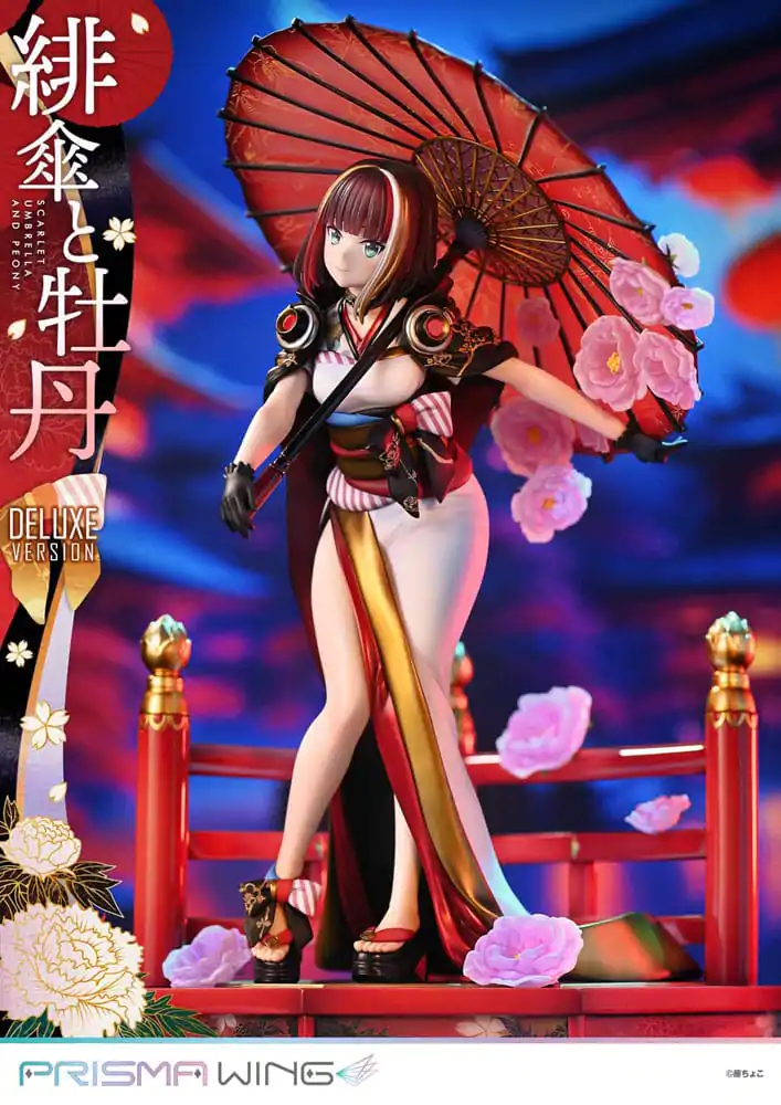 Original Illustration by Fuzichoco Prisma Wing PVC kip 1/7 Scarlet Umbrella And Peony Deluxe Version 32 cm fotografija proizvoda