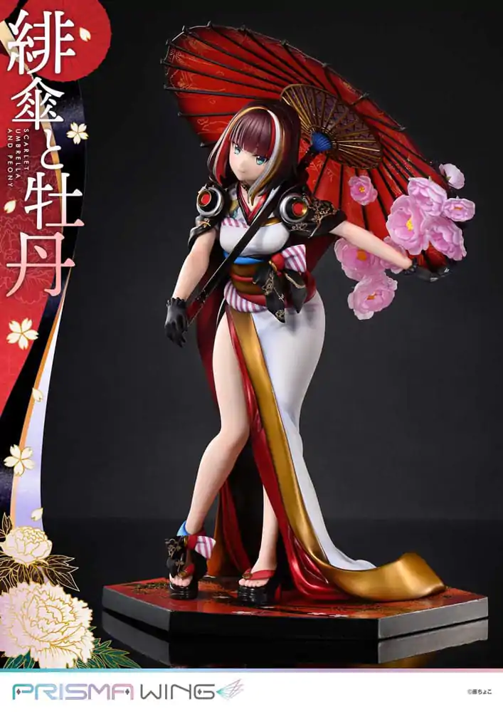 Original Illustration by Fuzichoco Prisma Wing PVC kip 1/7 Scarlet Umbrella And Peony Deluxe Version 32 cm fotografija proizvoda