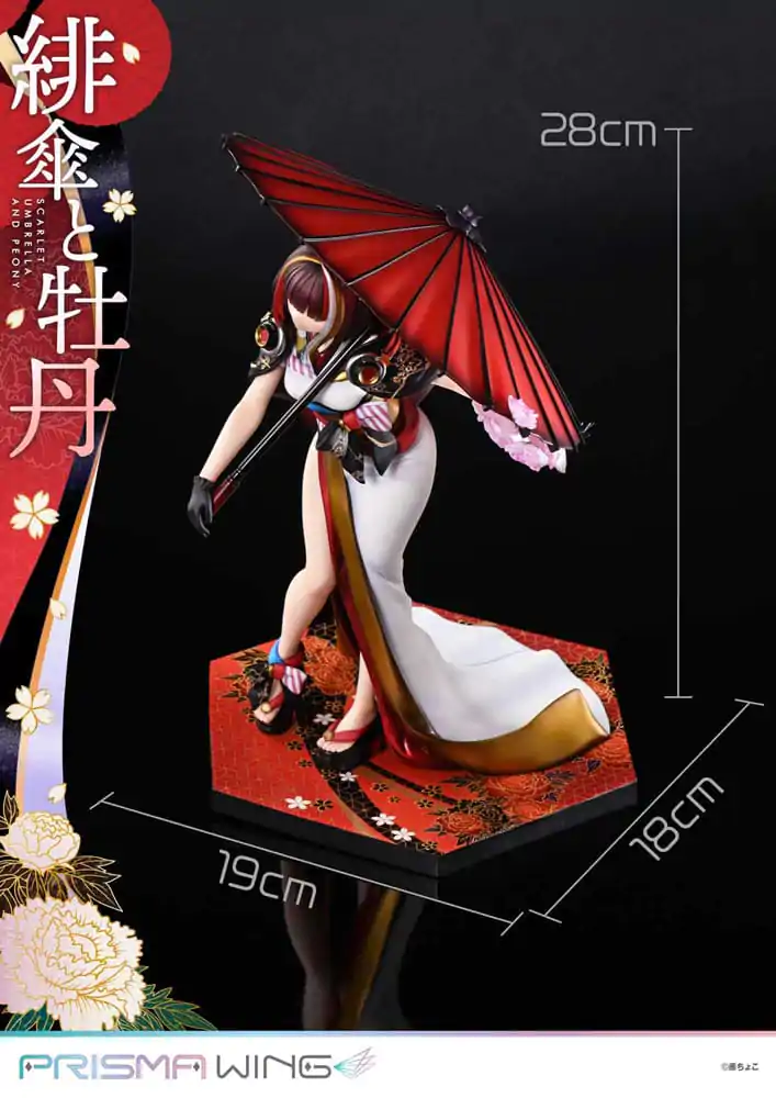 Original Illustration by Fuzichoco Prisma Wing PVC kip 1/7 Scarlet Umbrella And Peony Deluxe Version 32 cm fotografija proizvoda