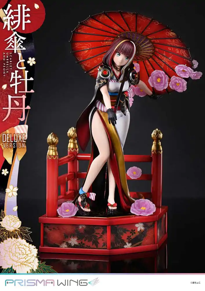 Original Illustration by Fuzichoco Prisma Wing PVC kip 1/7 Scarlet Umbrella And Peony Deluxe Version 32 cm fotografija proizvoda