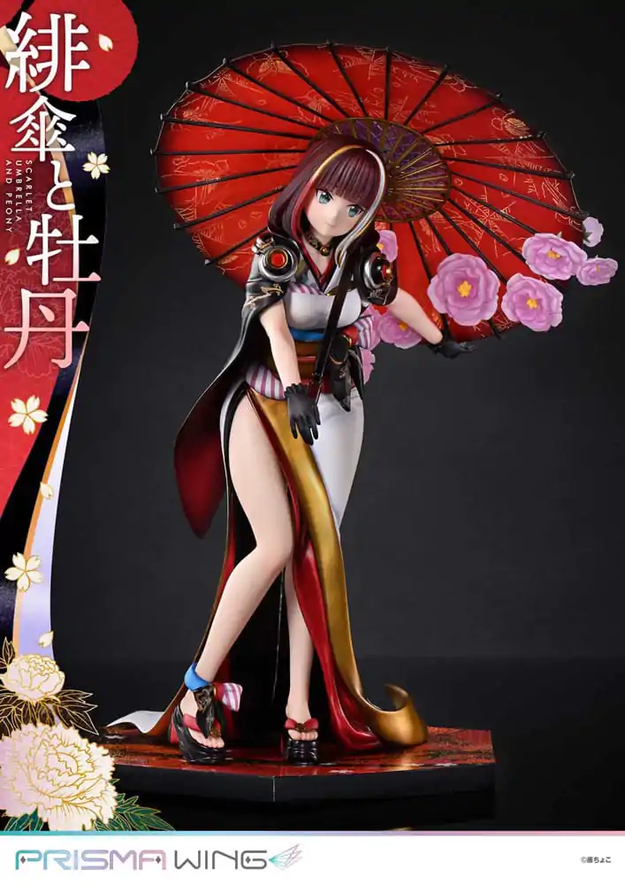 Original Illustration by Fuzichoco Prisma Wing PVC kip 1/7 Scarlet Umbrella And Peony Deluxe Version 32 cm fotografija proizvoda