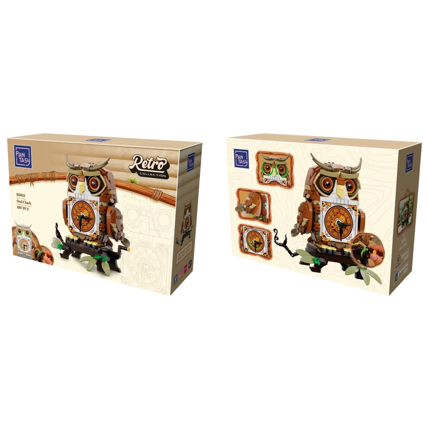 PANTASY Owl Clock građevinski set 897 kom. fotografija proizvoda