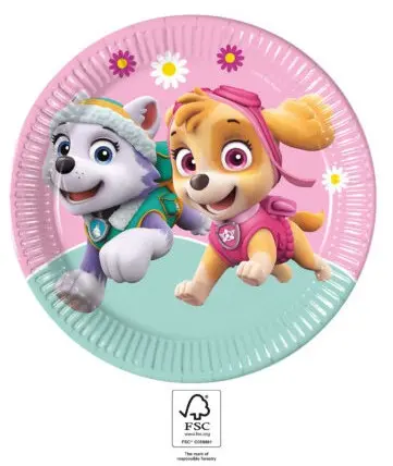 Paw Patrol Skye and Everest papirnati tanjuri 8 komada 23 cm FSC fotografija proizvoda