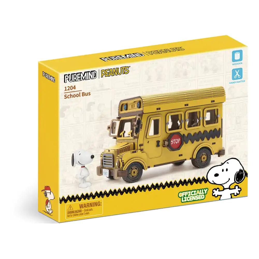 Peanuts Puremind Konstrukcijski School Bus drveni komplet za slaganje fotografija proizvoda