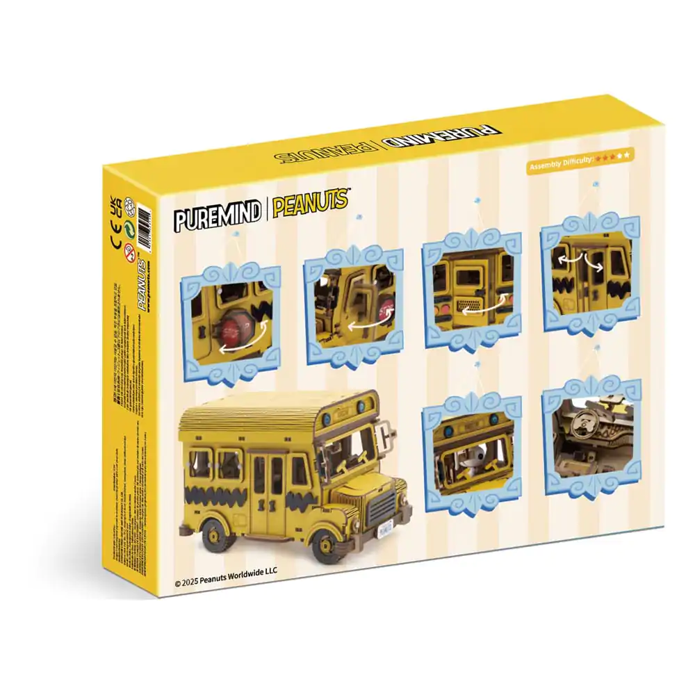 Peanuts Puremind Konstrukcijski School Bus drveni komplet za slaganje fotografija proizvoda