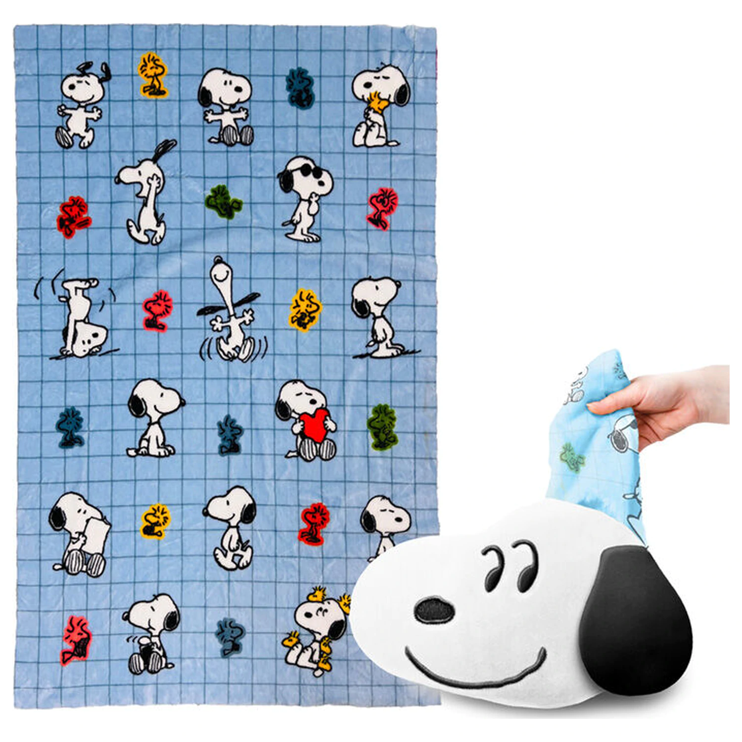 Peanuts Snoopy & Woodstock 2-u-1 jastuk i deka za putovanja fotografija proizvoda