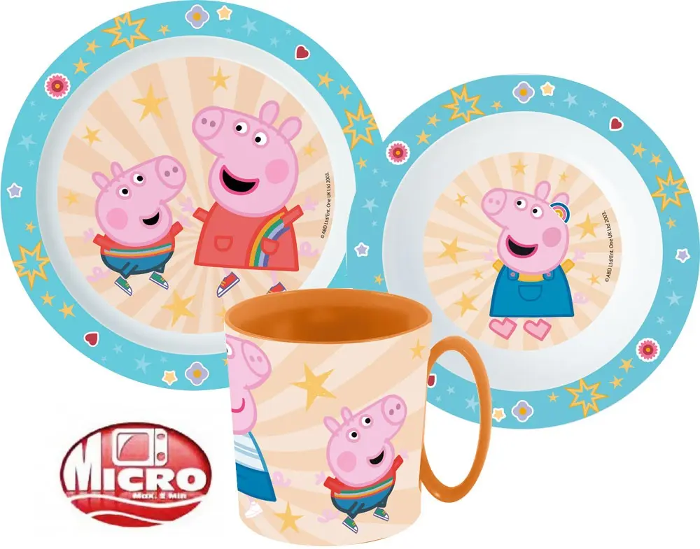 Peppa Pig set posuđa za jelo, plastični set za mikrovalnu pećnicu fotografija proizvoda
