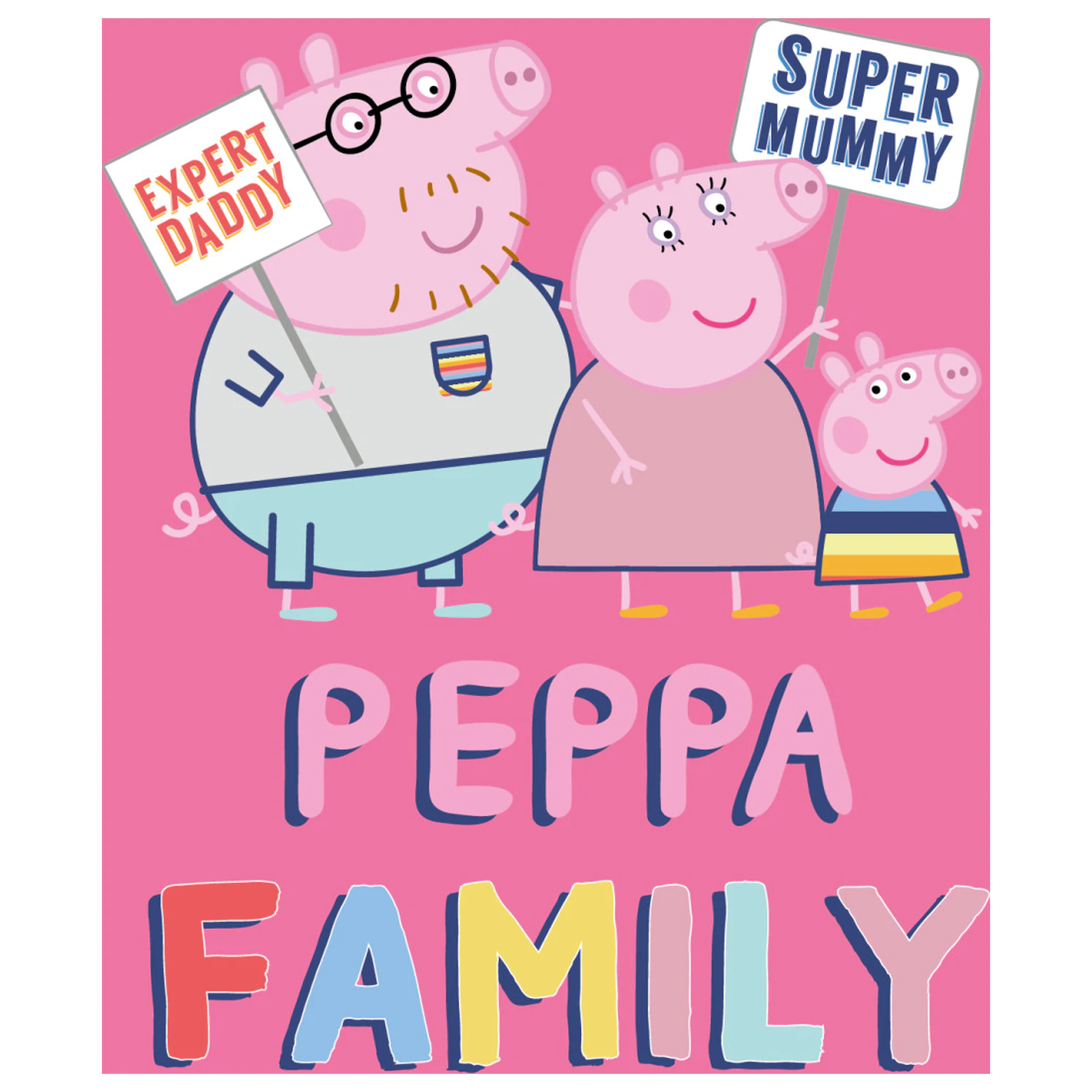 Peppa Pig Family Pink pokrivač od flisa fotografija proizvoda