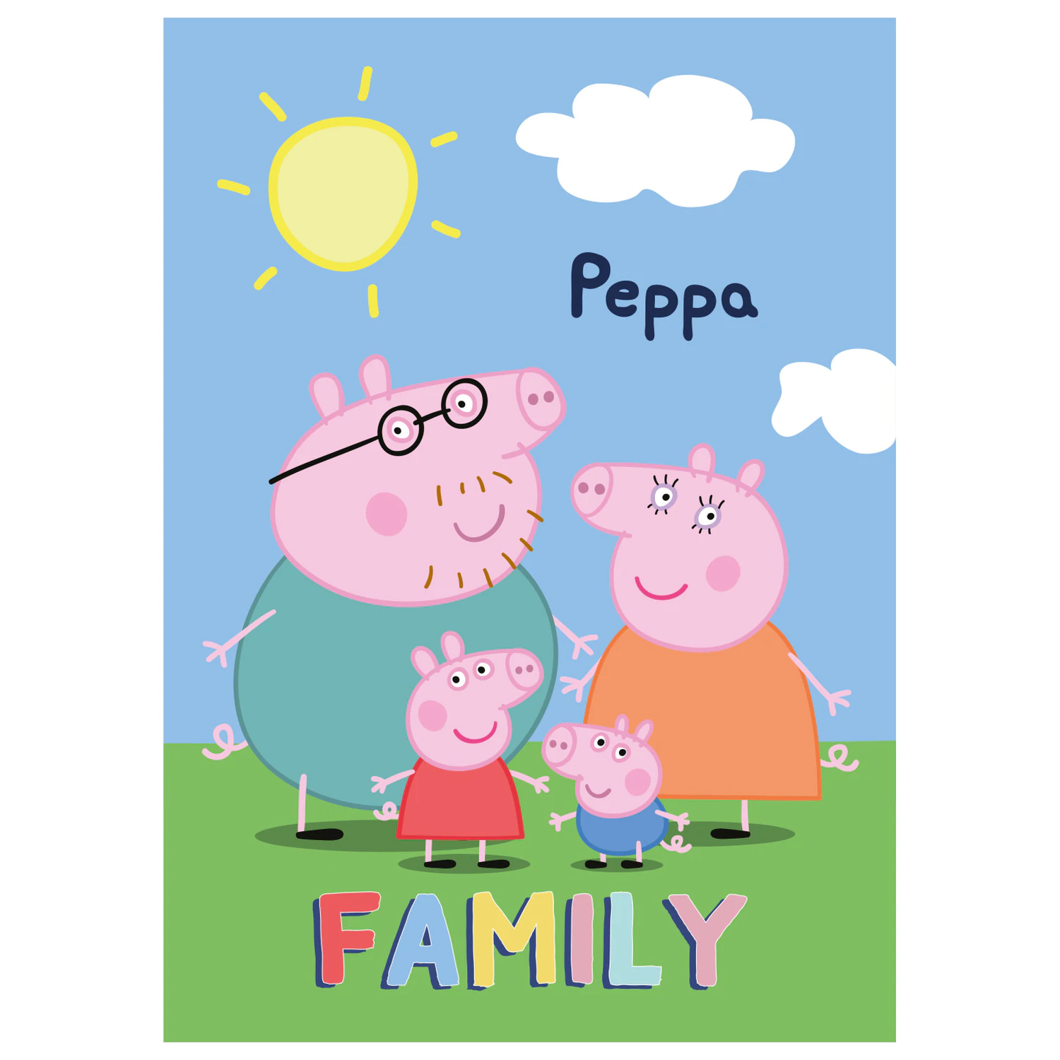 Peppa Pig obitelj flis deka fotografija proizvoda