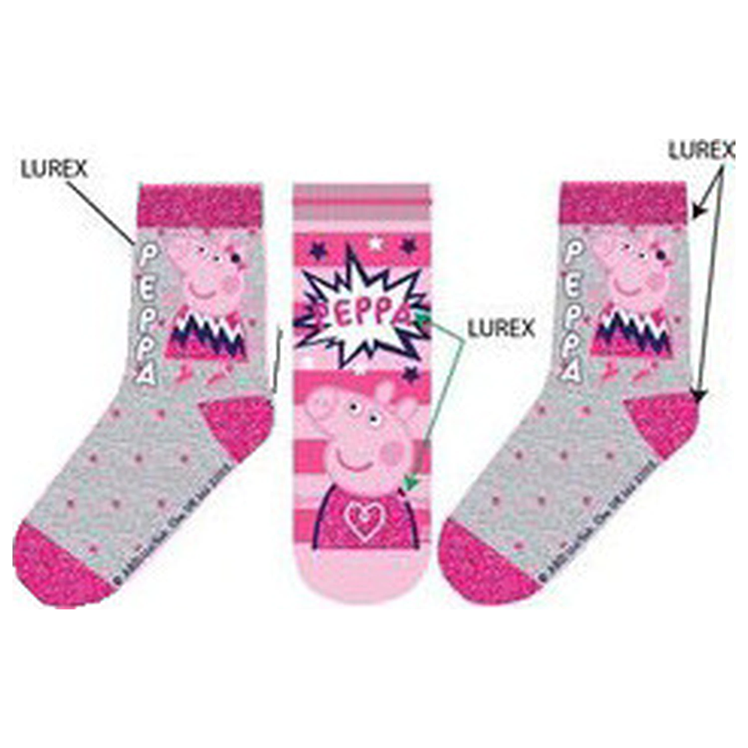 Peppa Pig Sive Dječje Čarape 31/34 fotografija proizvoda