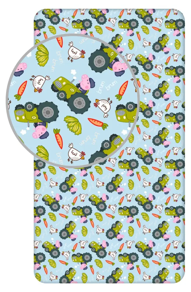 Peppa Pig plahta s gumicom 90*200 cm fotografija proizvoda