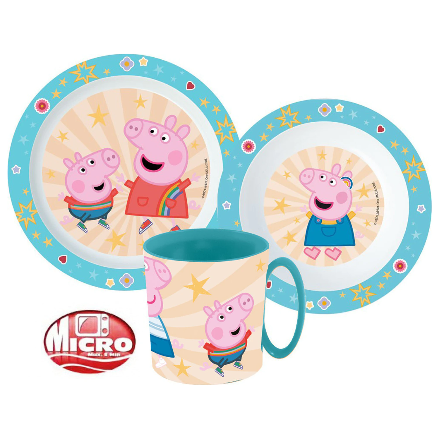 Peppa Pig Kindness set posuđa za jelo, mikroplastični set s šalicom 350 ml fotografija proizvoda