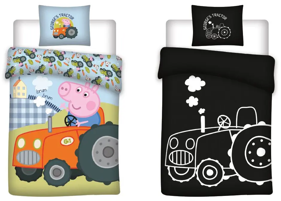 Peppa Pig Glow in the Dark Komplet dječje navlake za poplun 100x135cm, 40x60cm fotografija proizvoda
