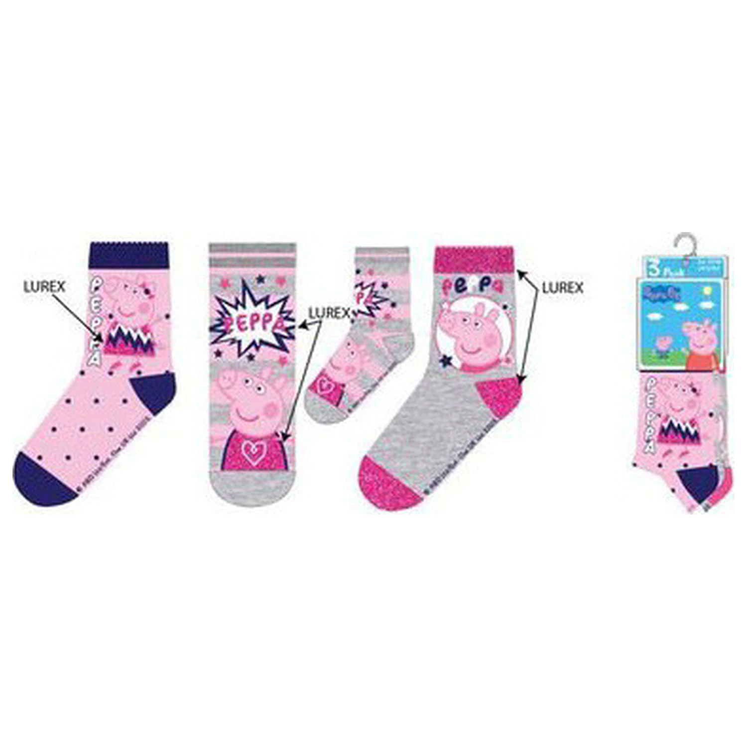Peppa Pig Sparkle Steps dječje čarape 31/34 fotografija proizvoda