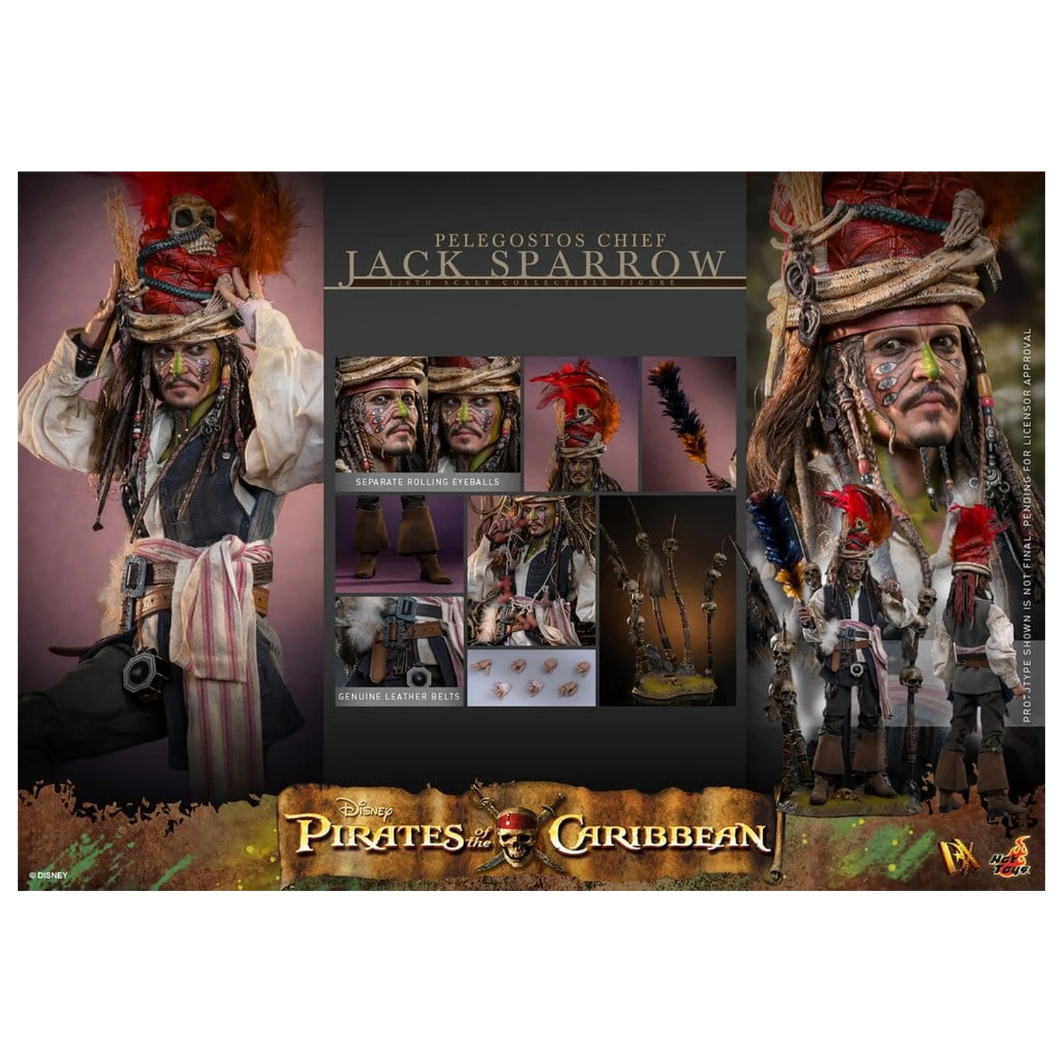 Pirates of the Caribbean: Dead Man's Chest Action DX figura 1/6 Pelegostos Chief Jack Sparrow 30 cm fotografija proizvoda