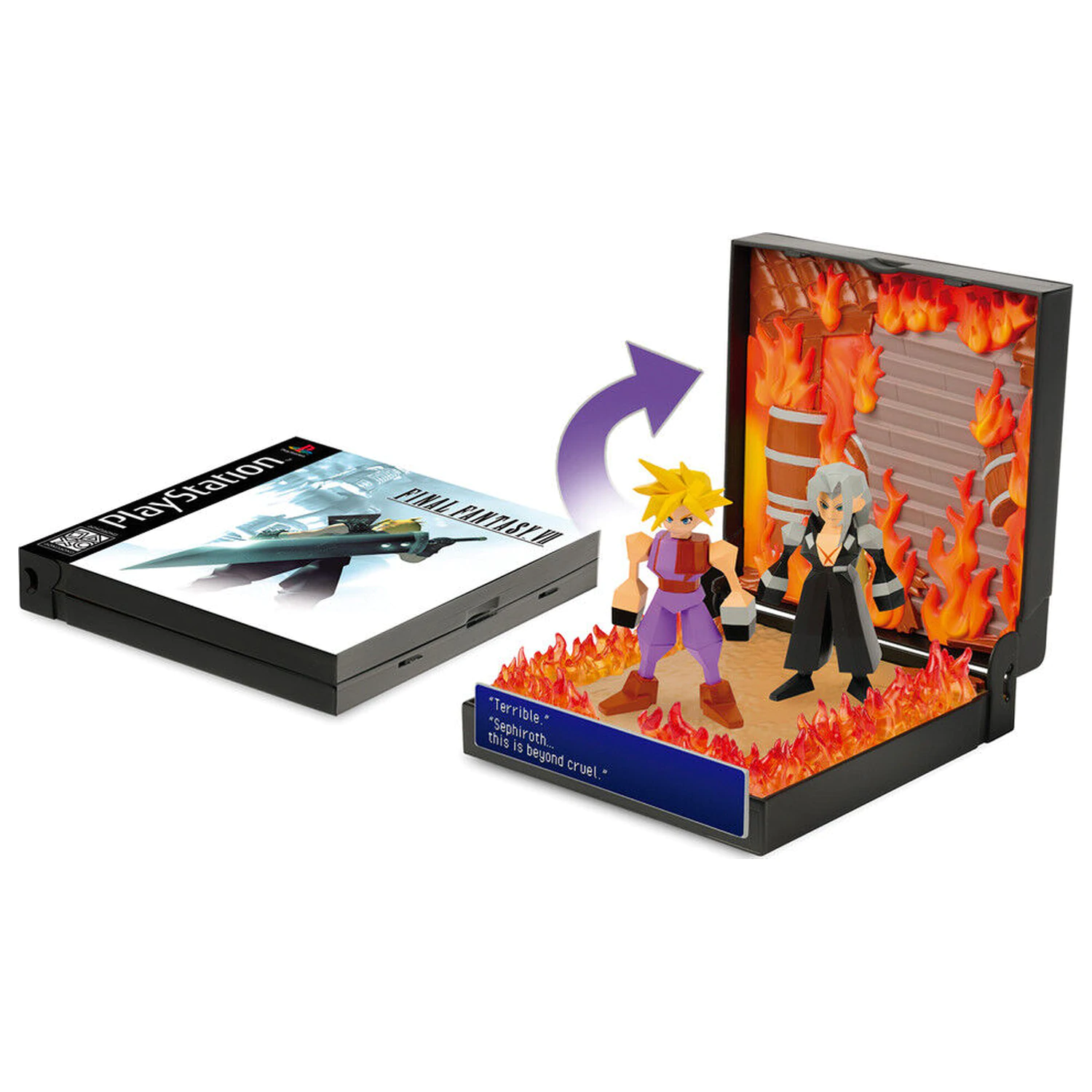 PlayStation Final Fantasy VII Burning at Nibelheim Diorama - Diorama fotografija proizvoda